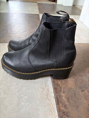 Dr. Martens Black Leather Platform Chelsea Boot - Women's Ankle Boot